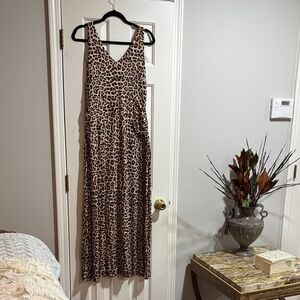 INC International Concepts Leopard Print Maxi Dress - Beige & Black